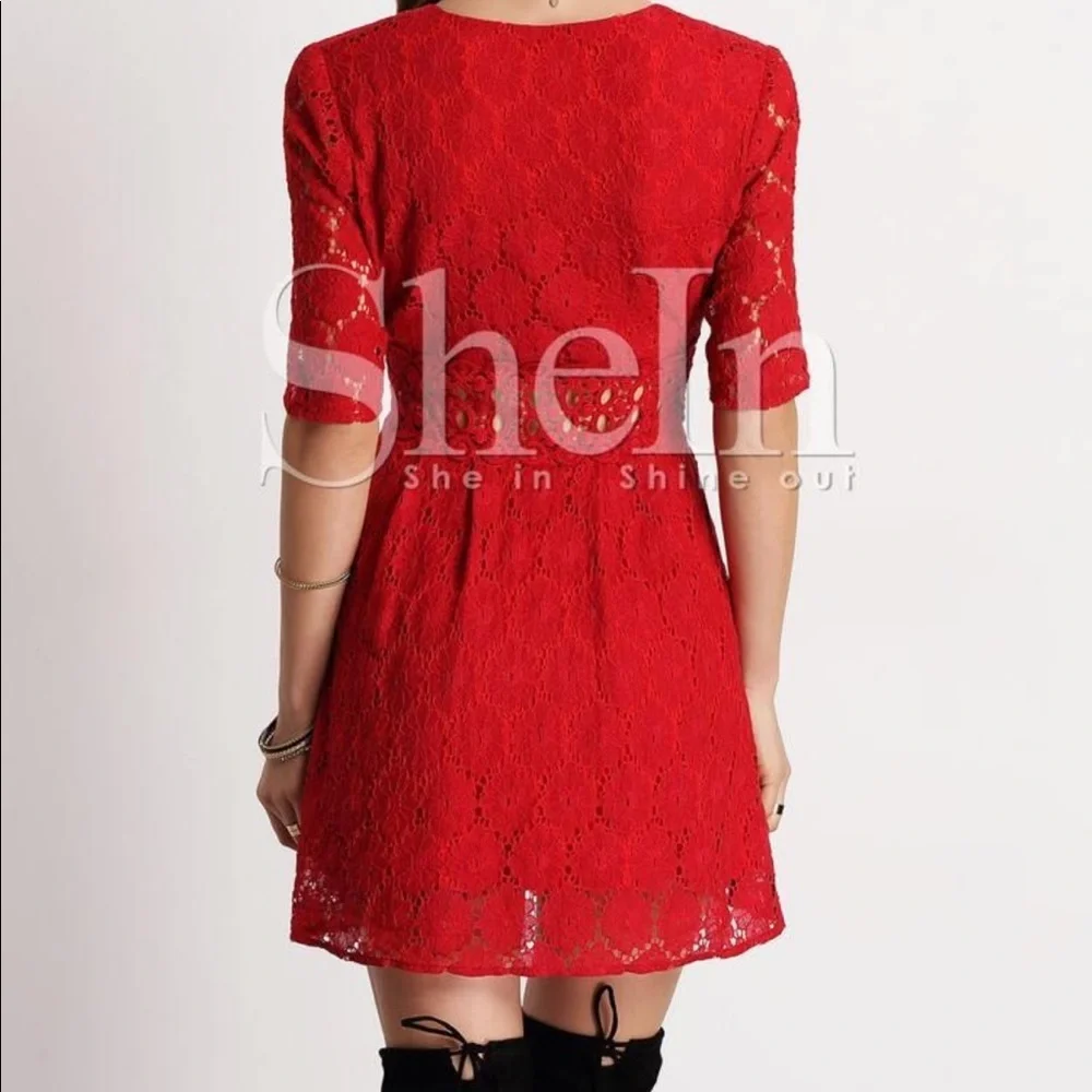 Free People deep red dress